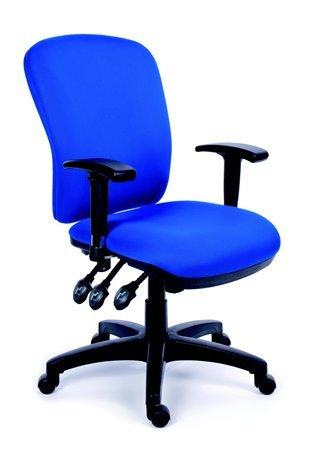 MAYAH Kancelárska stolička, s opierkami, čalúnená, čierny podstavec, MaYAH "Comfort", modrá