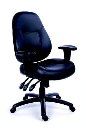 MAYAH Kancelárska stolička, opierky, bonded koža, čierny podstavec, MaYAH "Champion", čierna
