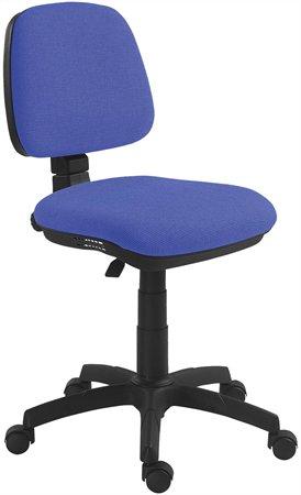 . Kancelárska stolička, čalúnená, čierny podstavec, "Bora", modrá