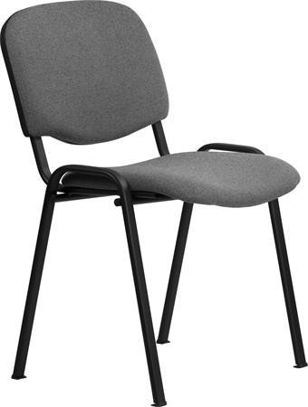 . Konferenčná stolička, čalúnená, čierna kovová konštrukcia, „Felicia”, čierna-sivá