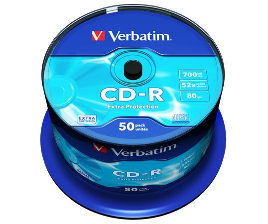 CD-R disk, 700 MB, 52x, 50 ks, cake box, VERBATIM "DataLife"