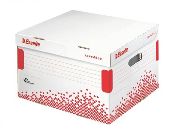 Archívny kontajner, L veľkosť, recyklovaný kartón, ESSELTE "Speedbox", biely