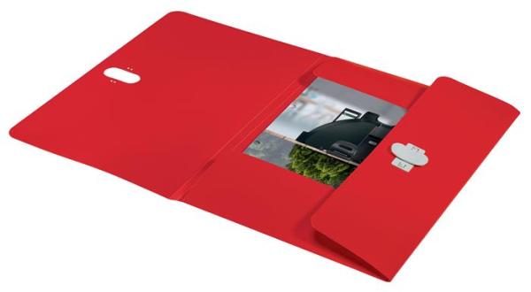 Doska na dokumenty, 11 mm, PP, A4, LEITZ "Recycle", červená