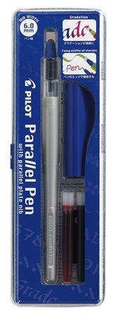 Plniace pero, 0,5-6  mm, modrý vrchnák, PILOT "Parallel Pen"