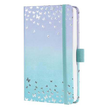 Diár, A6, týždenný, 2026, tvrdá obálka, SIGEL "Jolie", Butterfly Confetti Sky