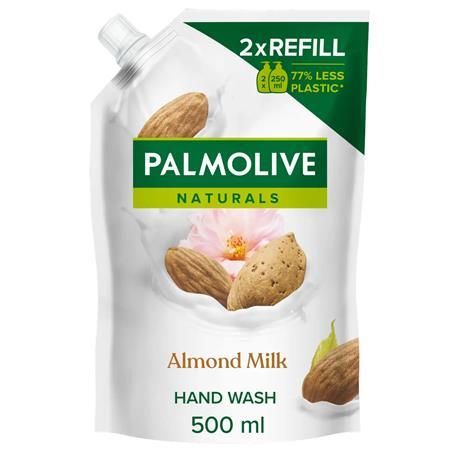 Tekuté mydlo, náhradná náplň, 0,5 l, PALMOLIVE Nourishing "Almond milk"