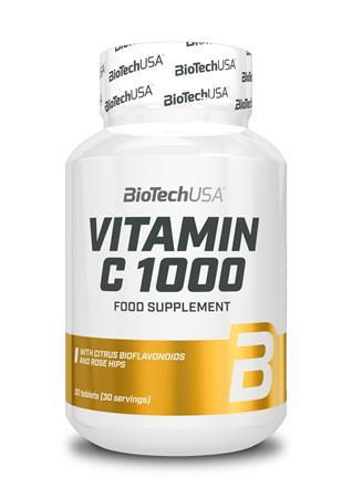 Výživový doplnok, 30 tabliet, s 1000 mg vitamínu C, BIOTECH USA