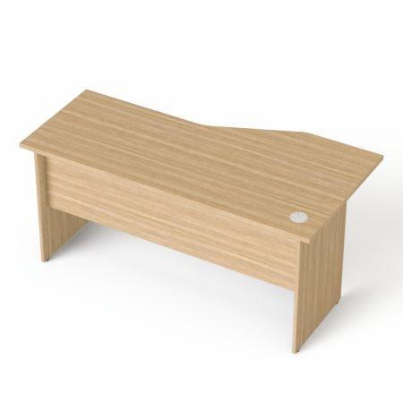 Písací stôl, s oblúkom, ľavé prevedenie, s drevenými nohami, 160x80 cm, MAYAH "Freedom SV-