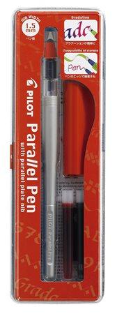 Plniace pero, 0,1-1,5 mm, červený vrchnák, PILOT "Parallel Pen"
