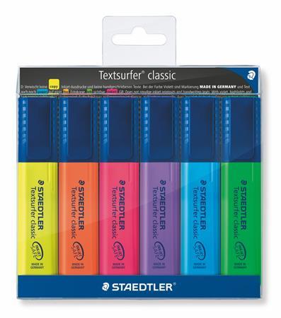 Zvýrazňovač, sada, 1-5 mm, STAEDTLER "Textsurfer Classic", 6 rôznych farieb