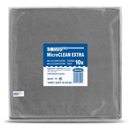 Čistiaca utierka, univerzálna,10 ks, 40x40 cm, BONUS "MicroCLEAN Extra", sivá