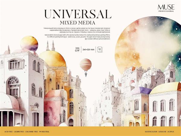 Náčrtník, A4+, 310 g, 12 listov, SHKOLYARYK "Mixed Media Universal"