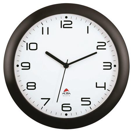 Nástenné hodiny, 30 cm, ALBA "Hornew", čierna