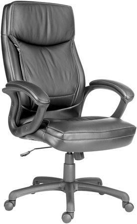 . Manažérska stolička, kožená, čierny podstavec, "Hawaii", čierna