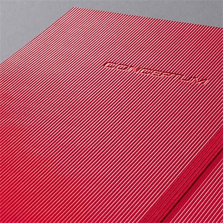 Zápisník, exkluzívny, A5, štvorčekový, 97 strán, tvrdá obálka, SIGEL "Conceptum", červená