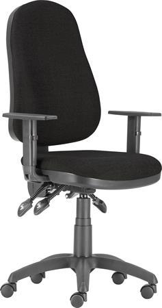 . Kancelárska stolička, textilné čalúnenie, čierny podstavec, "XENIA ASYN", čierna