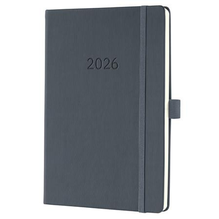 Diár, A5, týždenný, 2026, tvrdá obálka, SIGEL "Conceptum", tmavosivý
