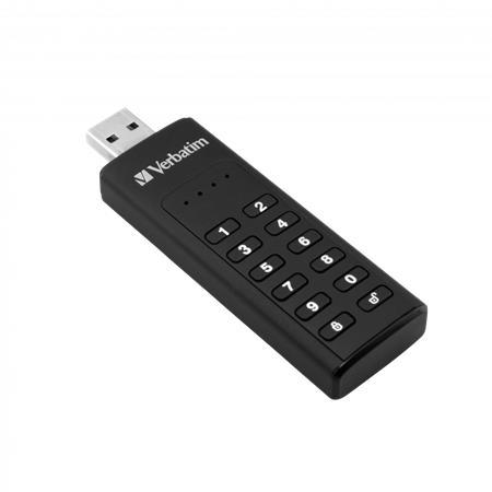 USB kľúč, 128GB, šifrovanie heslom, 160/130Mb/s, USB 3.0, VERBATIM "Keypad Secure"