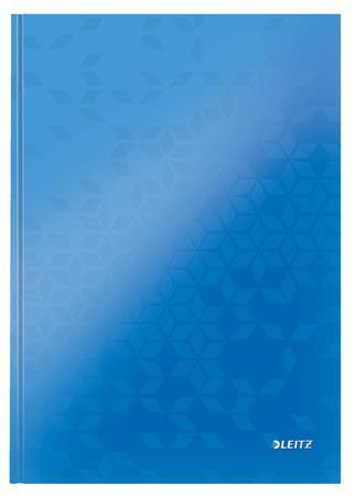 Záznamová kniha, A4, linajková, 80 listov, tvrdá obálka, LEITZ "Wow", modrá