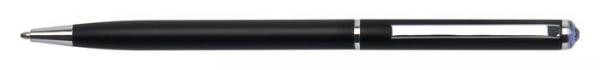 Guľôčkové pero, s tanzanite fialovým krištáľom SWAROVSKI®, 13 cm, ART CRYSTELLA, čierna