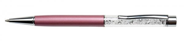 Guľôčkové pero, s bielymi krištáľmi SWAROVSKI®, 14 cm, ART CRYSTELLA, svetlofialová