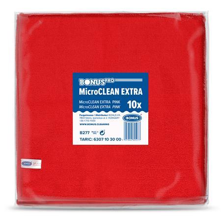 Čistiaca utierka, univerzálna,10 ks, 40x40 cm, BONUS "MicroCLEAN Extra", červená 1