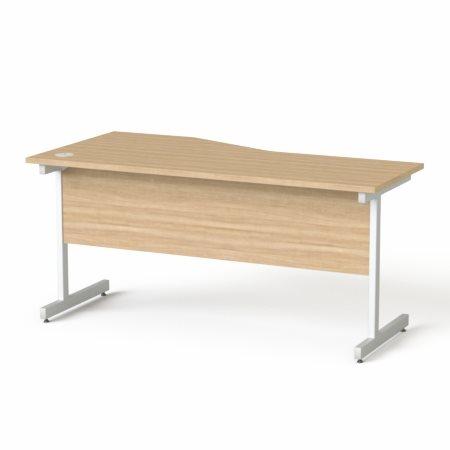 Písací stôl, s oblúkom, pravé prevedenie, so sivými kovovými nohami, 160x80 cm, MAYAH "Fre