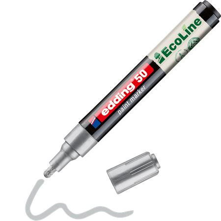 Lakový popisovač, 2–3 mm, EDDING „50“, strieborný 3