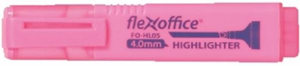 Zvýrazňovač, 1-4 mm, FLEXOFFICE "HL05", ružová