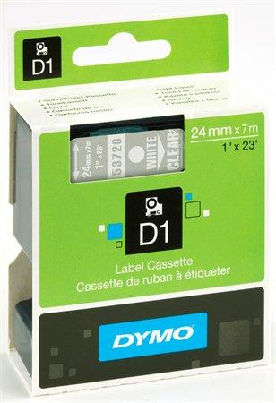 Páska do štítkovača, 24 mm x 7 m, DYMO "D1", číra-čierna