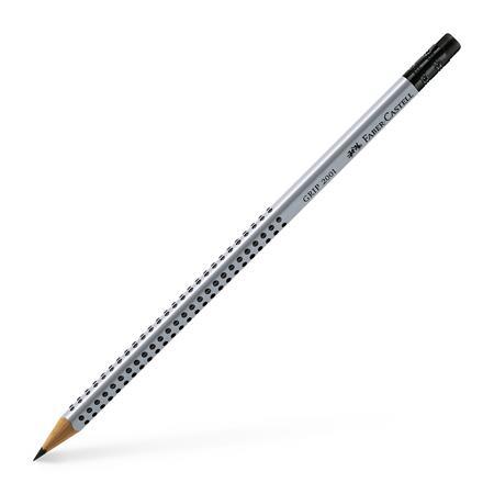 Grafitová ceruzka s gumou, B, trojhranný tvar, FABER-CASTELL "Grip 2001"