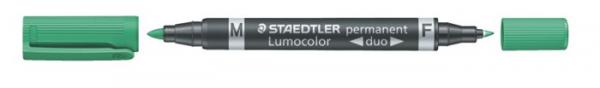 Permanentný popisovač, F/M, 0,6/1,5 mm, kužeľový hrot, s 2  hrotmi, STAEDTLER "Lumocolor D