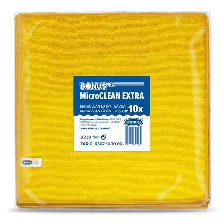 Čistiaca utierka, univerzálna,10 ks, 40x40 cm, BONUS "MicroCLEAN Extra", žltá
