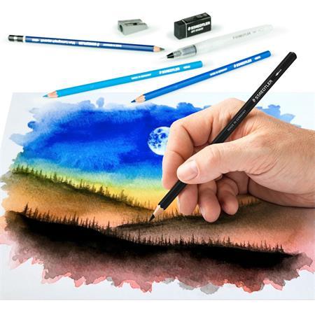 Akvarelové ceruzky, so štetcom, gumou, strúhadlom, grafitovou ceruzkou, STAEDTLER "Design