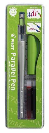 Plniace pero, 0,5-3,8  mm, zelený vrchnák, PILOT "Parallel Pen"