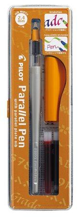 Plniace pero, 0,5-2,4 mm, oranžový vrchnák, PILOT "Parallel Pen"