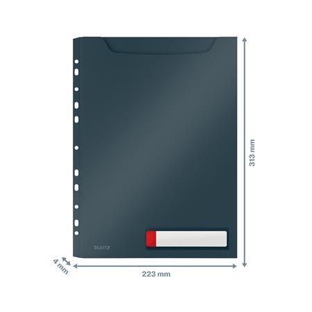 Euroobal, s dierovaním, A4 maxi, LEITZ "Cosy Privacy", matná sivá