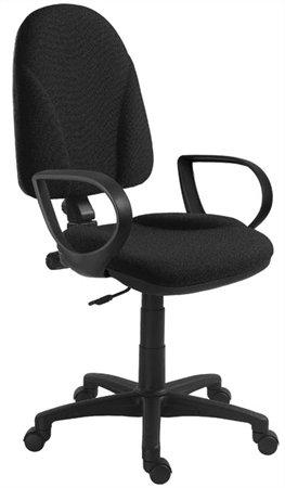 . Kancelárska stolička, čalúnená, čierny podstavec, s opierkou na ruky, "1080", čierna