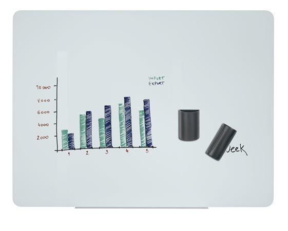Magnetická sklenená tabuľa, 120x90cm, VICTORIA, biela
