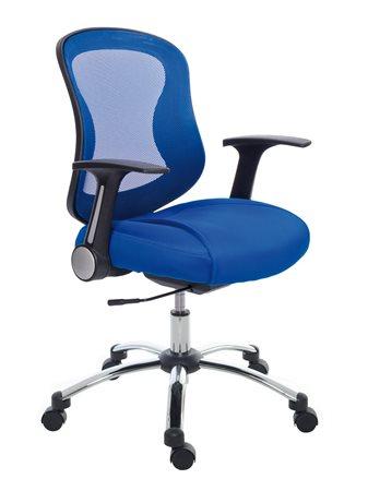 MAYAH Kancelárska stolička, s opierkami, čalúnená,  chrómový podstavec, MaYAH "Spirit", modrá