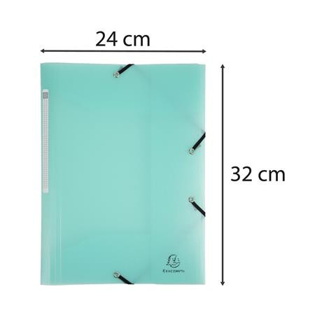 Doska s gumičkou, PP, A4, EXACOMPTA "Chromaline Pastel", zelená 3