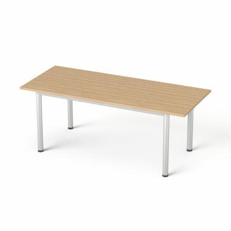 Konferenčný stôl, so sivou kovovou nohou, 80x190 cm, MAYAH "Freedom SV-42" jaseň