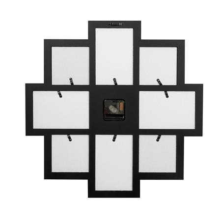 . Obrazový rám, plastový, 4 ks 10x15 cm, 4 ks 10x10 cm, s hodinami, "Zep Taranto", čierna