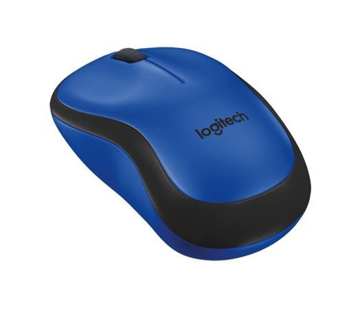 Myš, bezdrôtová, optická, USB, LOGITECH, "M220 Silent", modrá