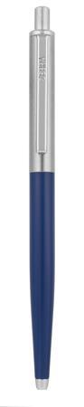 Guľôčkové pero, 0,24 mm, stláčací mechanizmus, strieborný klip, modré telo, ZEBRA "901", m