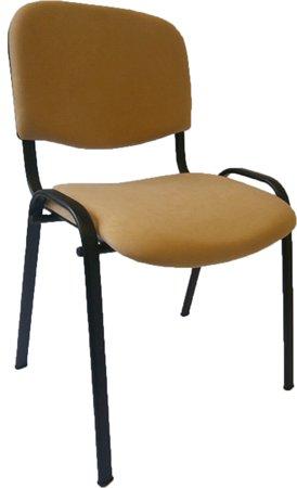 . Konferenčná stolička, čalúnená, čierna kovová konštrukcia, "Felicia", béžová