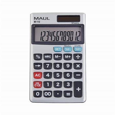 Vrecková kalkulačka, 12 miestny displej, kovový predný panel, MAUL "M 112"