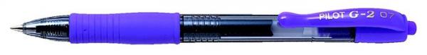 Gélové pero, 0,32 mm, stláčací mechanizmus, PILOT "G-2", fialové