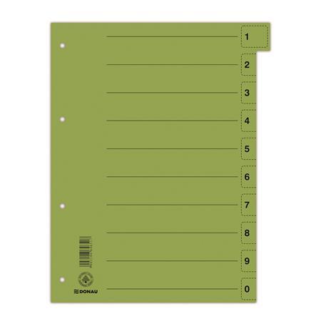 Rozraďovač, kartónový, A4, mikroperforovaný, DONAU, zelený