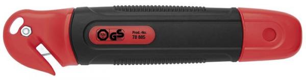 Univerzálny odlamovací nôž, 18 mm, s rezačkou na fóliu, WEDO "Safety", červená/čierna